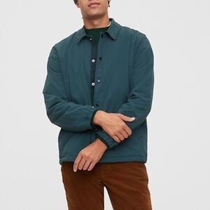 GAP Nylon Snap Button Point Collar Lightweight Navy Blue Coach Jacket